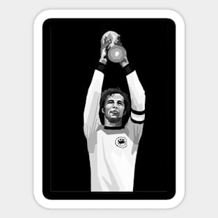 Franz Beckenbauer Legendary Football Black And White Sticker